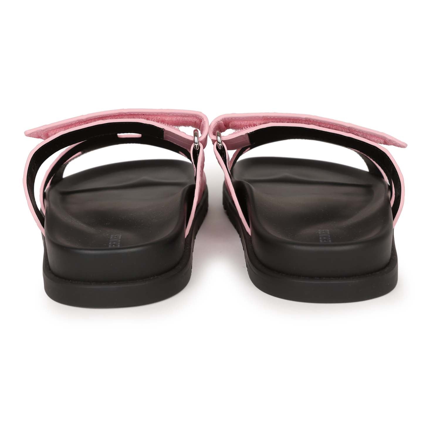 Hermes Chypre Techno Sandals Pink Matte Alligator Palladium Hardware 38 EU