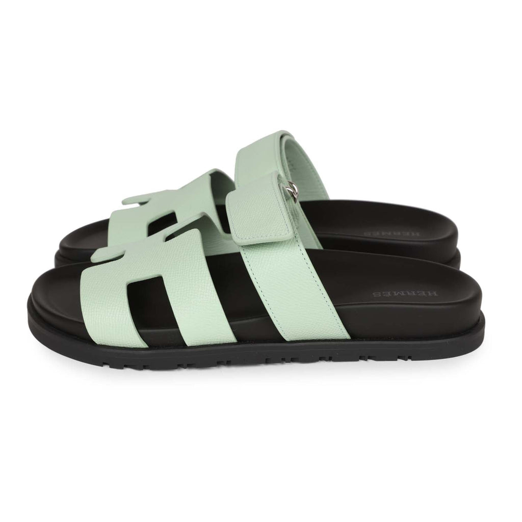 Hermes Chypre Sandal Vert Jade Epsom Palladium Hardware 37.5 EU