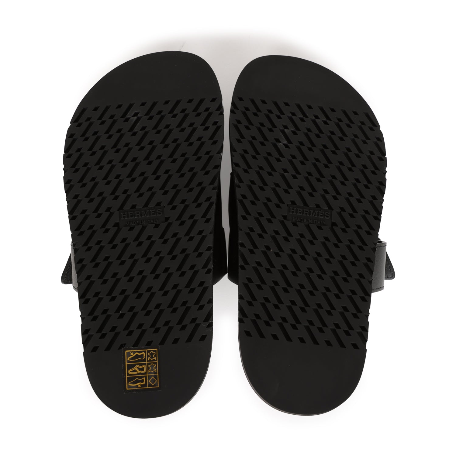 Hermes Chypre Sandals Black Calfskin Palladium Hardware 34.5 EU