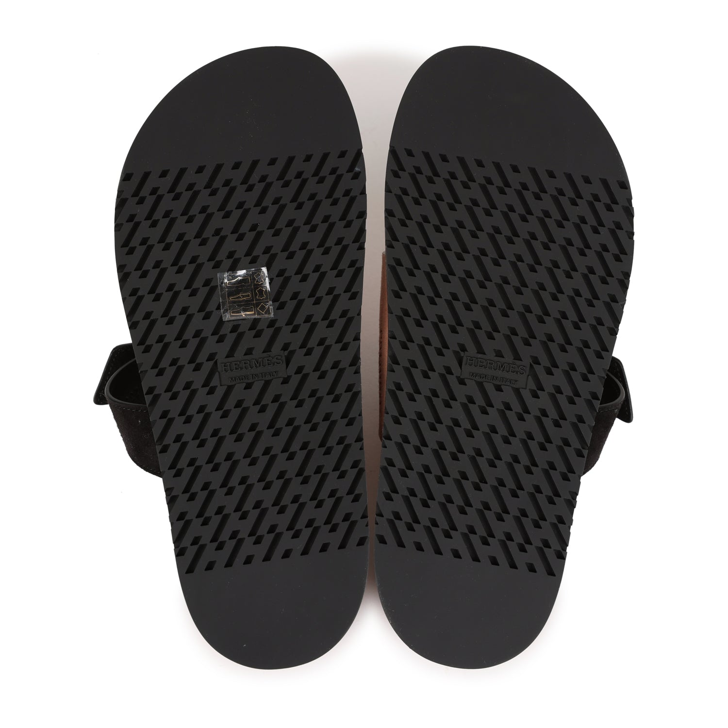 Hermes Chypre Techno Sandal Ve Rose Perle/Black Suede 38.5 EU