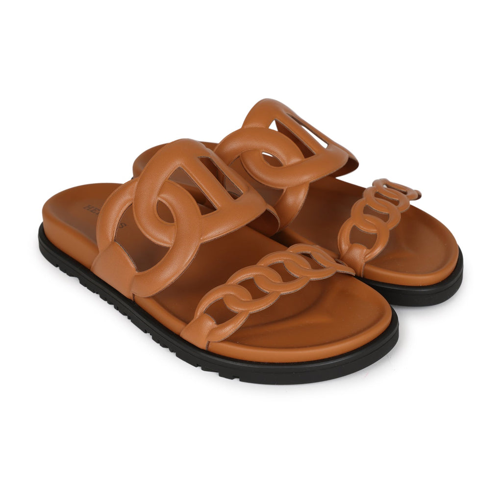 Hermes Extra Techno Sandal Naturel Calfskin 36 EU