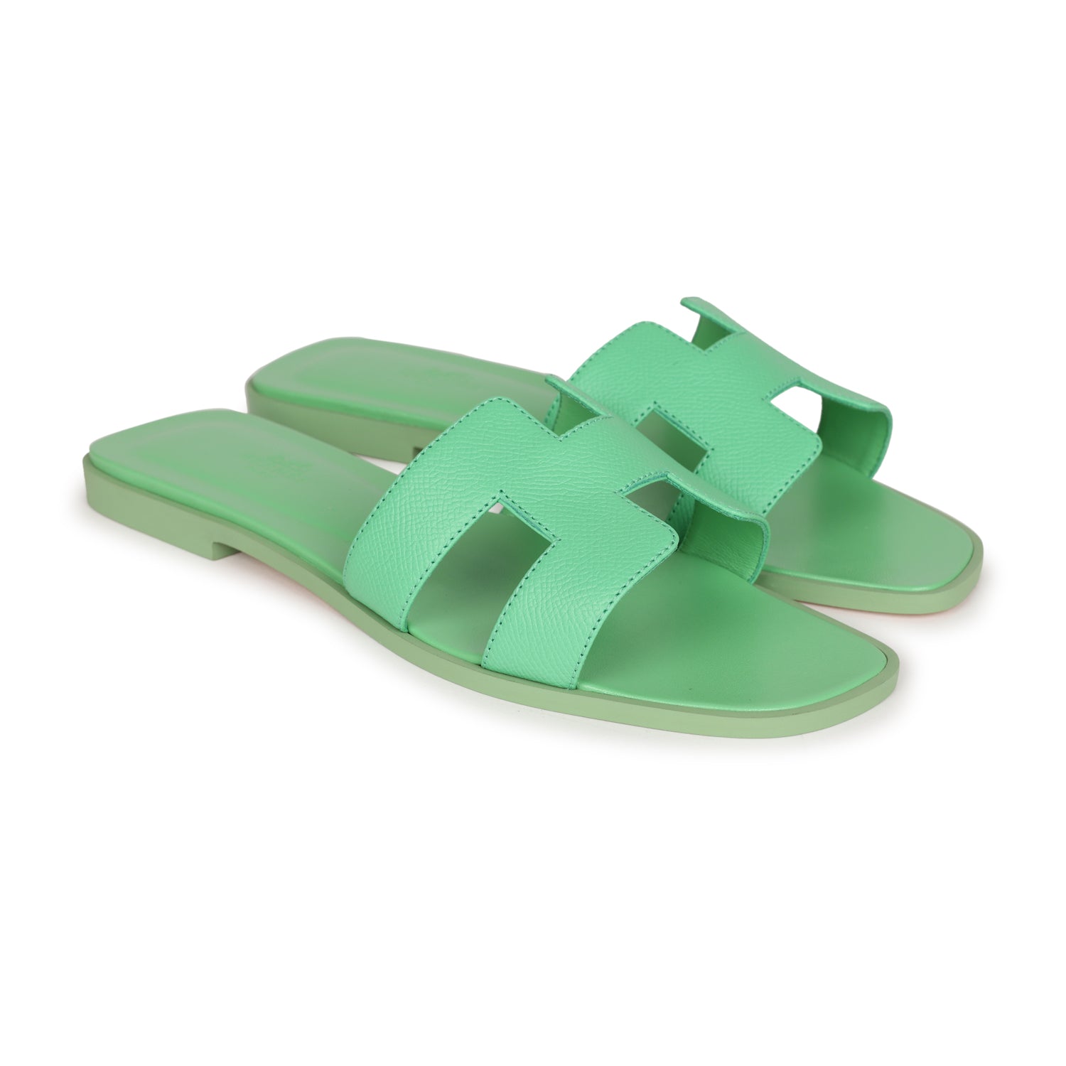 Hermes Oran Sandal Vert Promme Epsom 39 EU