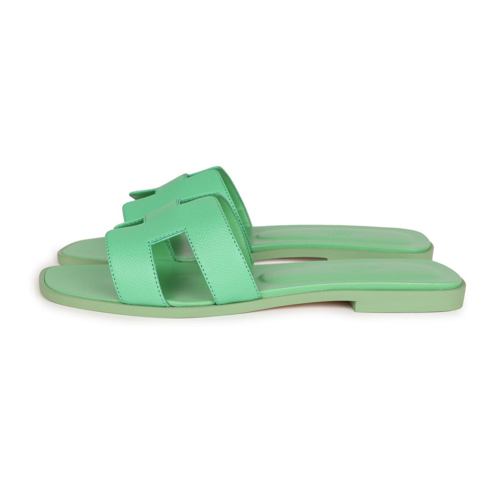 Hermes Oran Sandal Vert Promme Epsom 39 EU