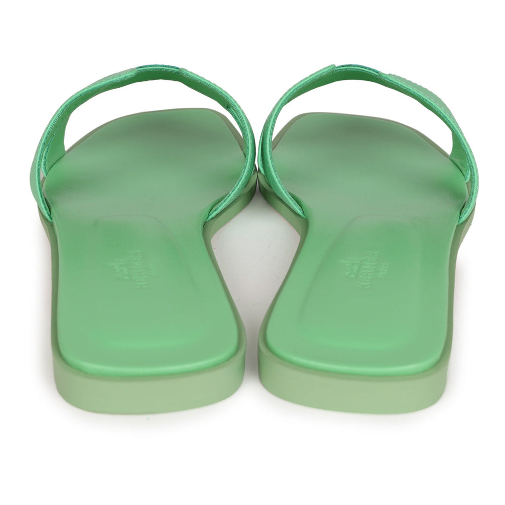 Hermes Oran Sandal Vert Promme Epsom 39 EU