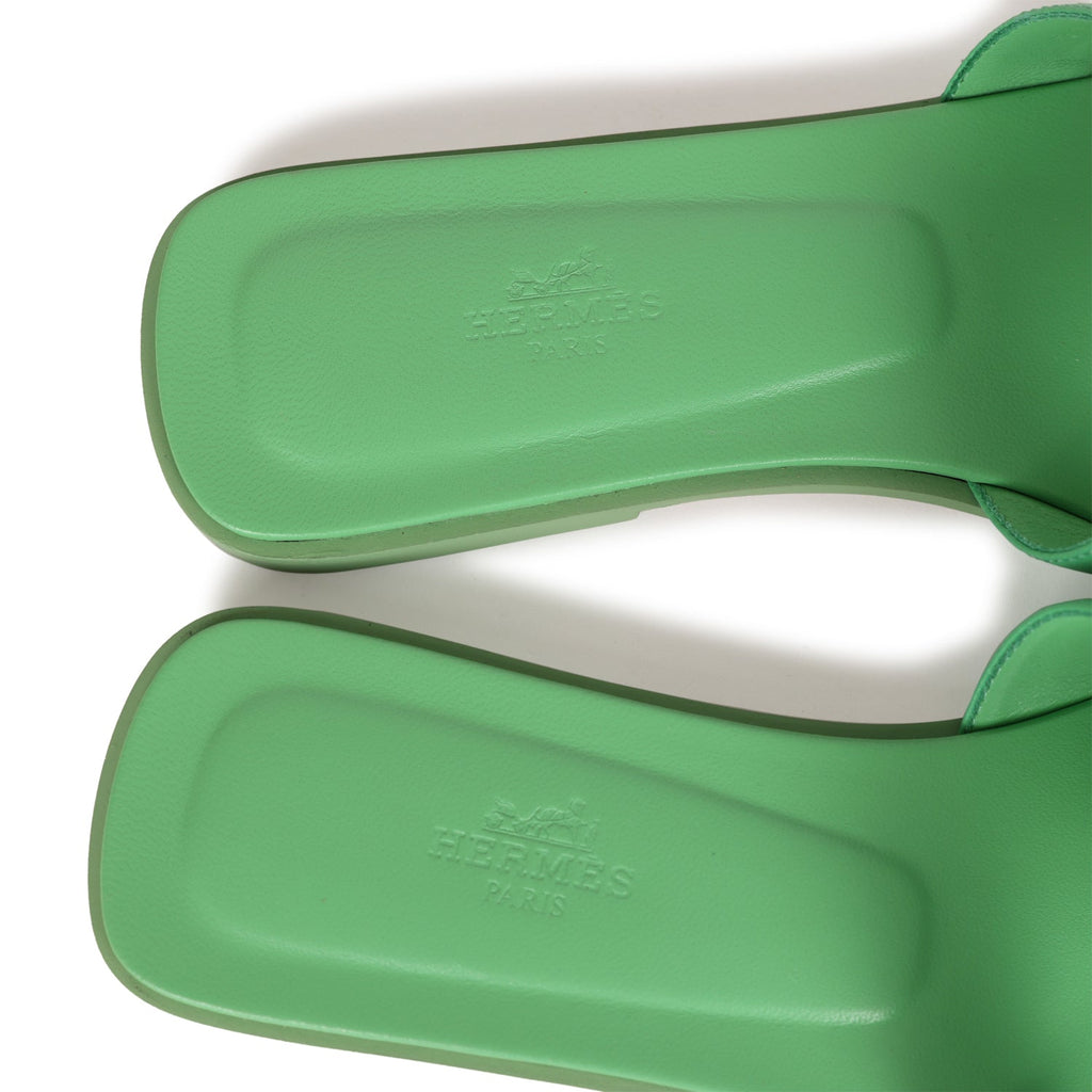 Hermes Oran Sandal Vert Promme Epsom 39 EU