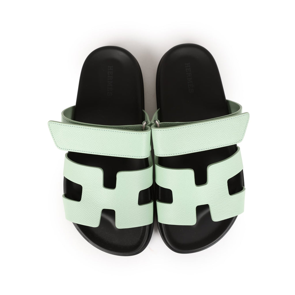 Hermes Chypre Sandal Vert Jade Epsom Palladium Hardware 35 EU