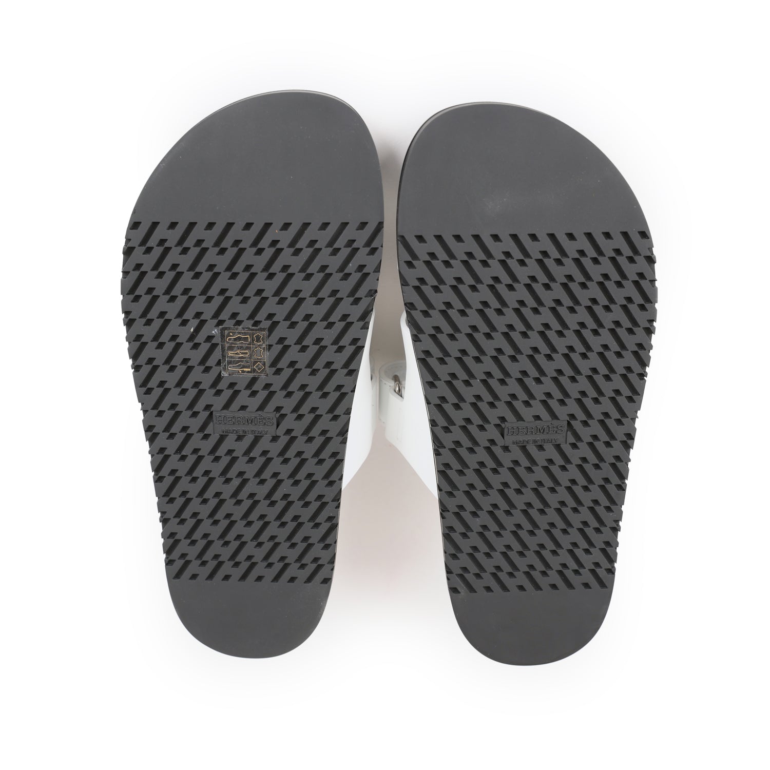 Hermes Chypre Sandals White Calfskin Palladium Hardware 38.5 EU