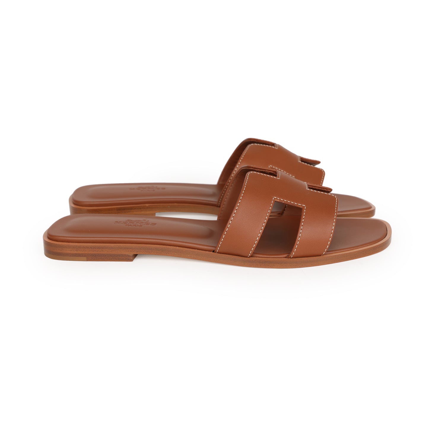 Hermes Oran Sandals Gold Box Calfskin 37.5 EU