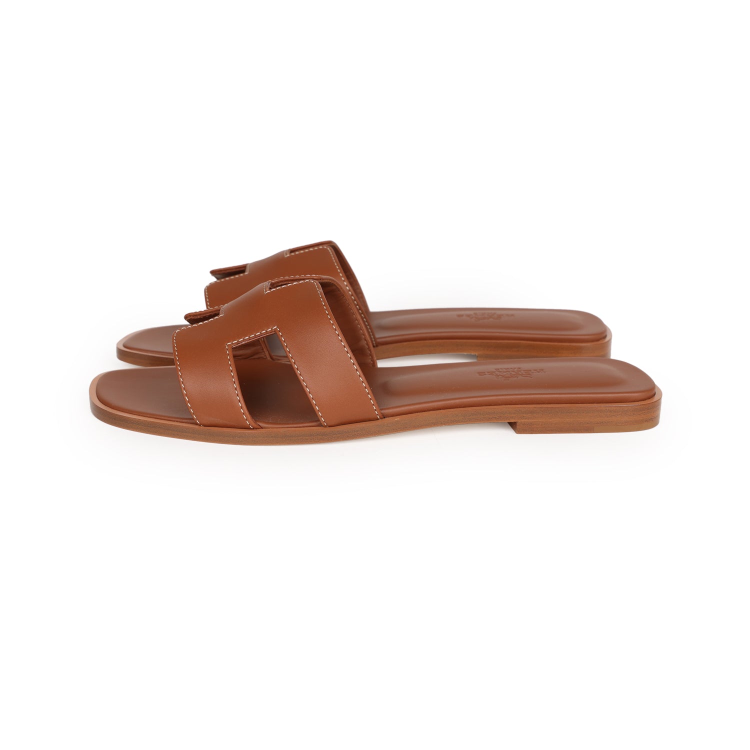 Hermes Oran Sandals Gold Box Calfskin 37.5 EU