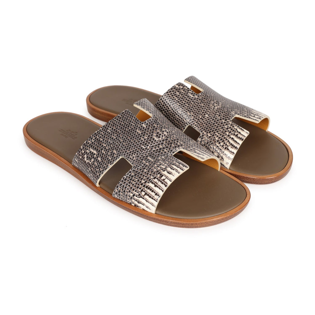 Hermes Mens Izmir Sandals Ombre Lizard 44 EU