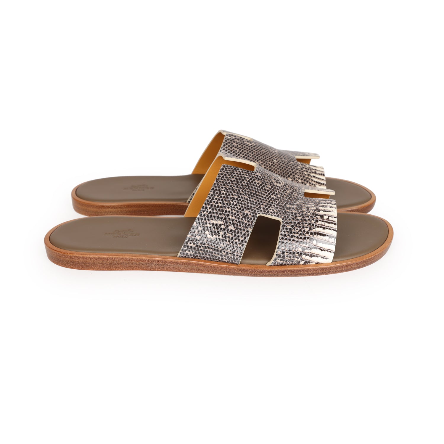 Hermes Mens Izmir Sandals Ombre Lizard 44 EU