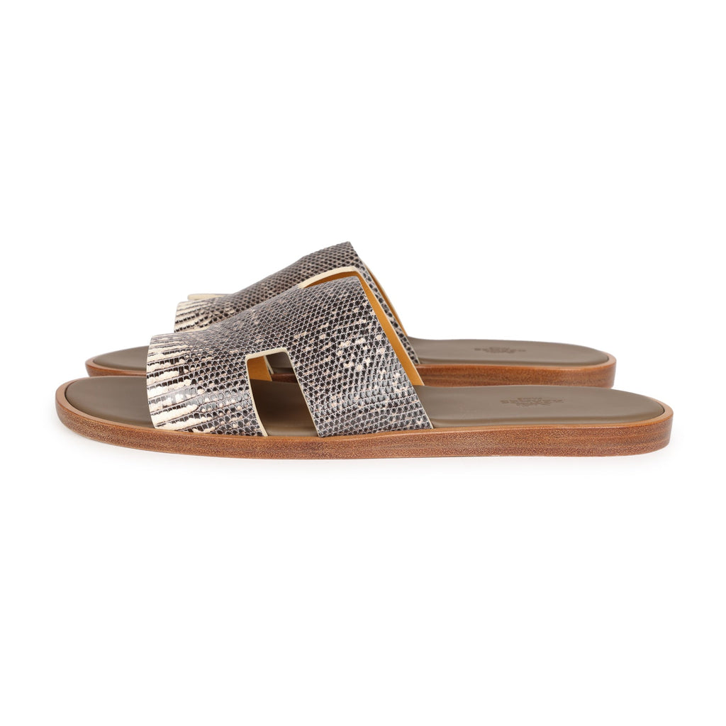 Hermes Mens Izmir Sandals Ombre Lizard 44 EU