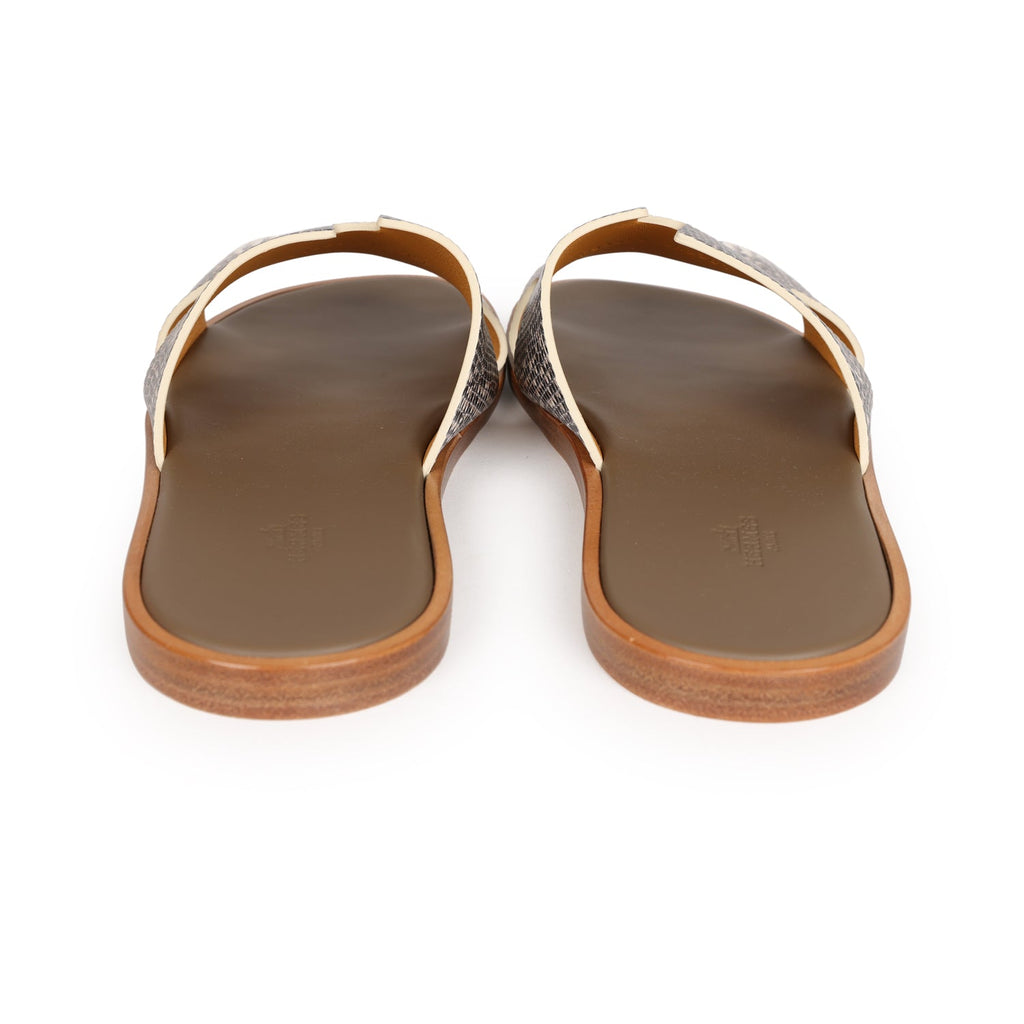 Hermes Mens Izmir Sandals Ombre Lizard 44 EU