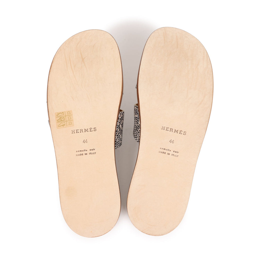 Hermes Mens Izmir Sandals Ombre Lizard 44 EU