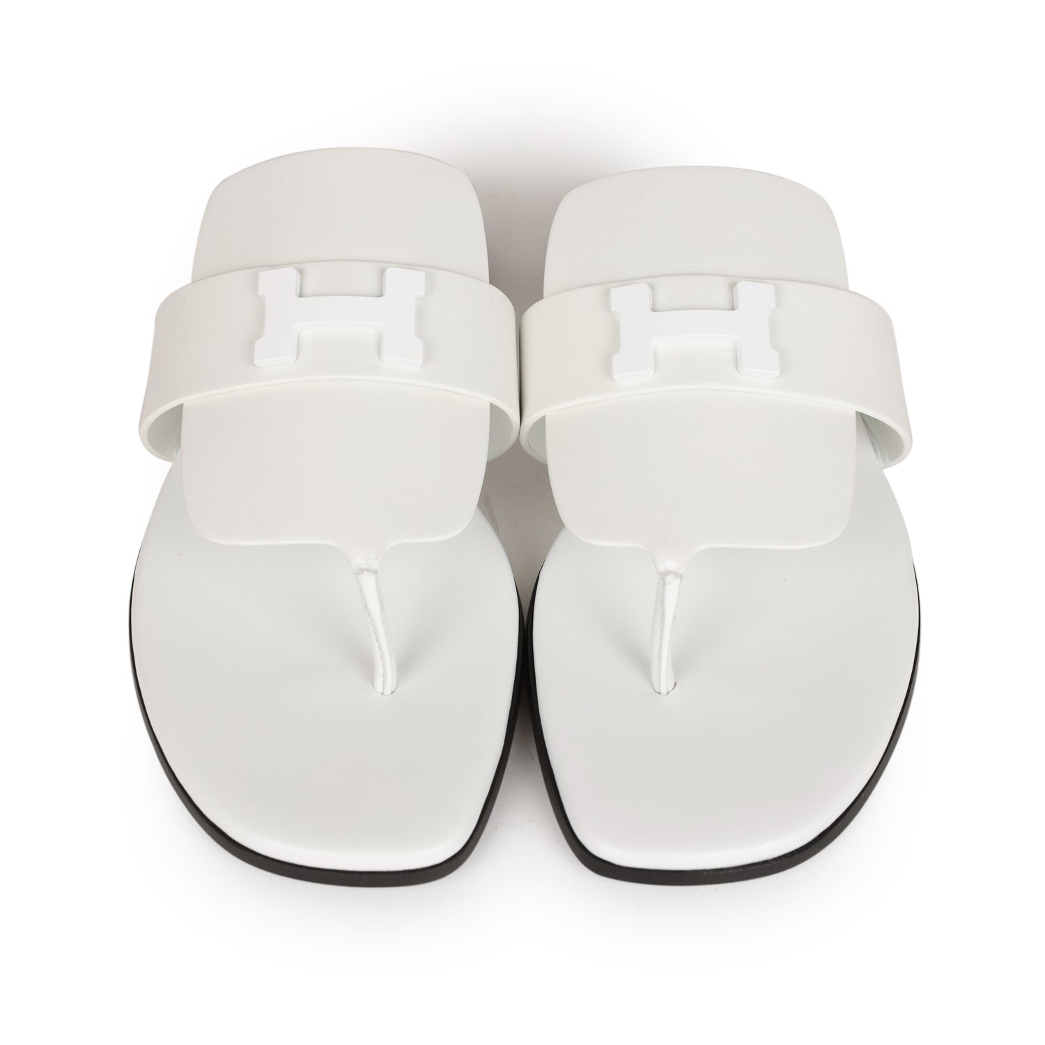 Hermes Galerie Sandals White Calfskin 41 EU