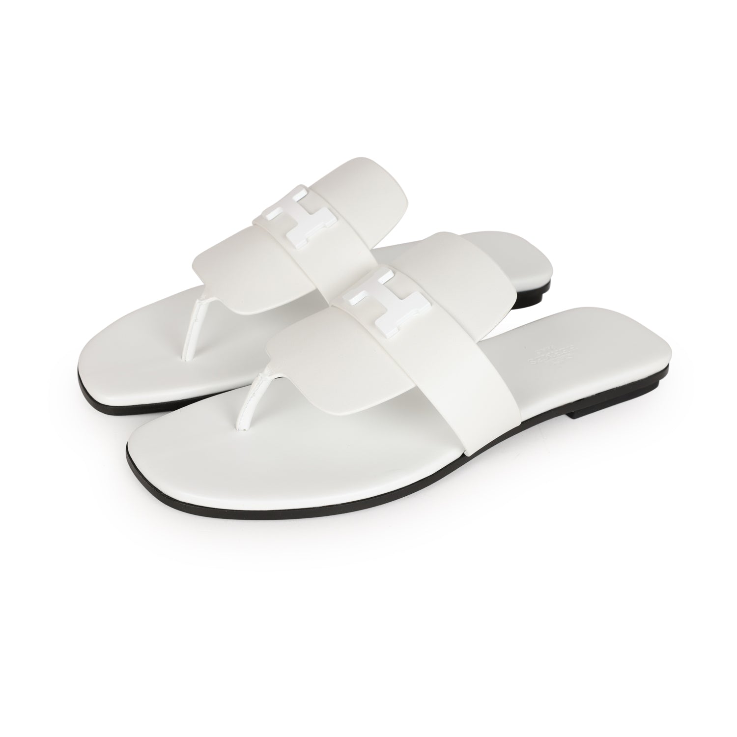 Hermes Galerie Sandals White Calfskin 41 EU
