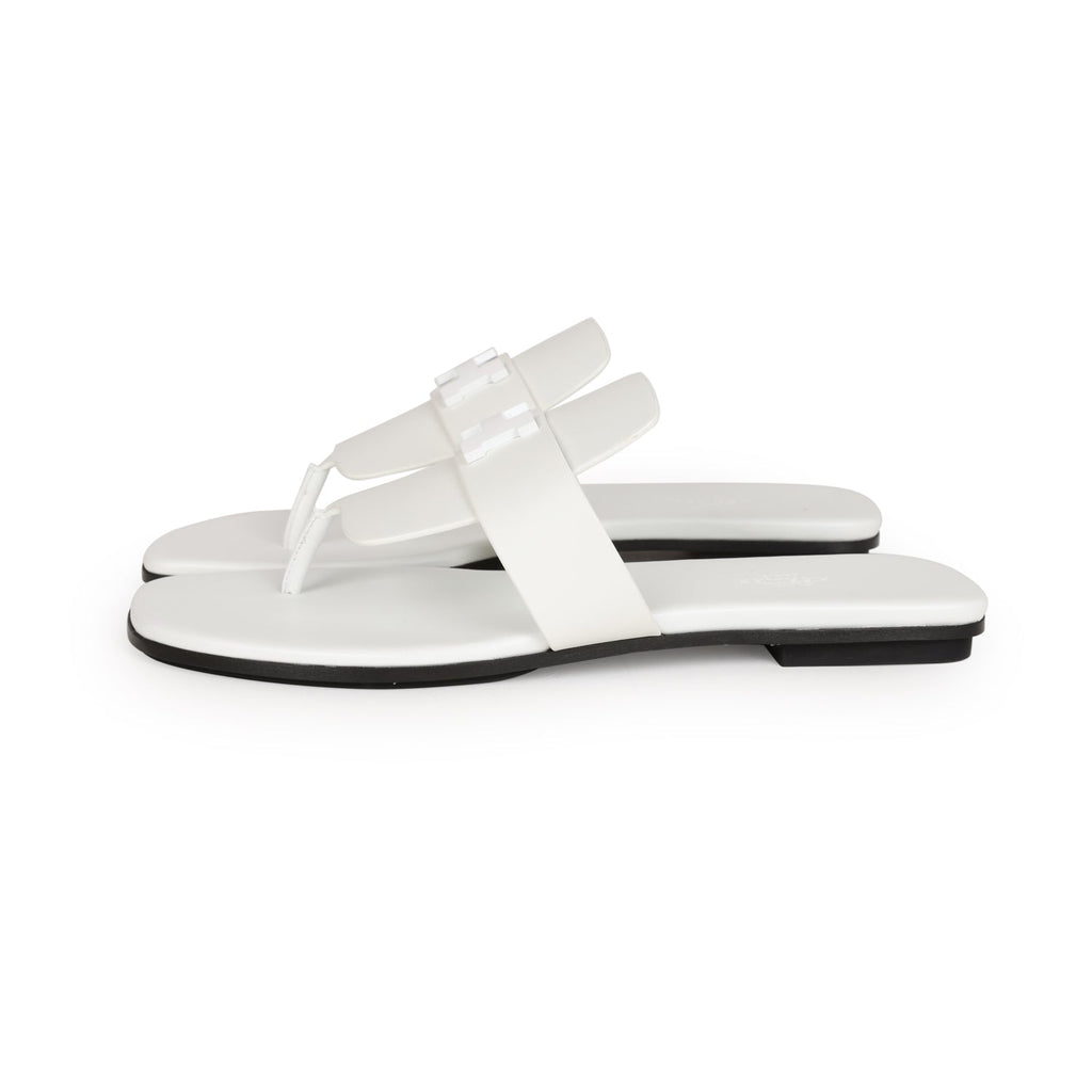 Hermes Galerie Sandals White Calfskin 41 EU