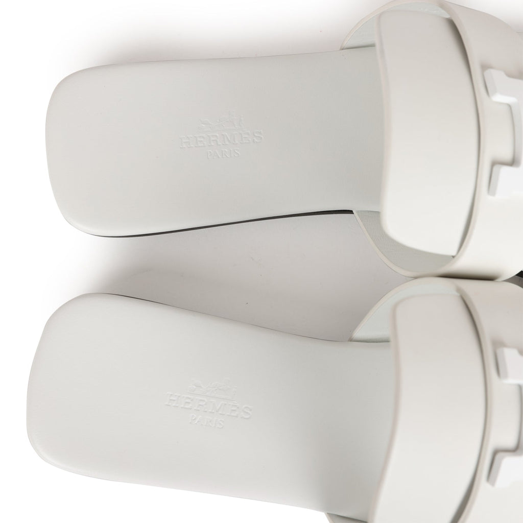Hermes Galerie Sandals White Calfskin 41 EU