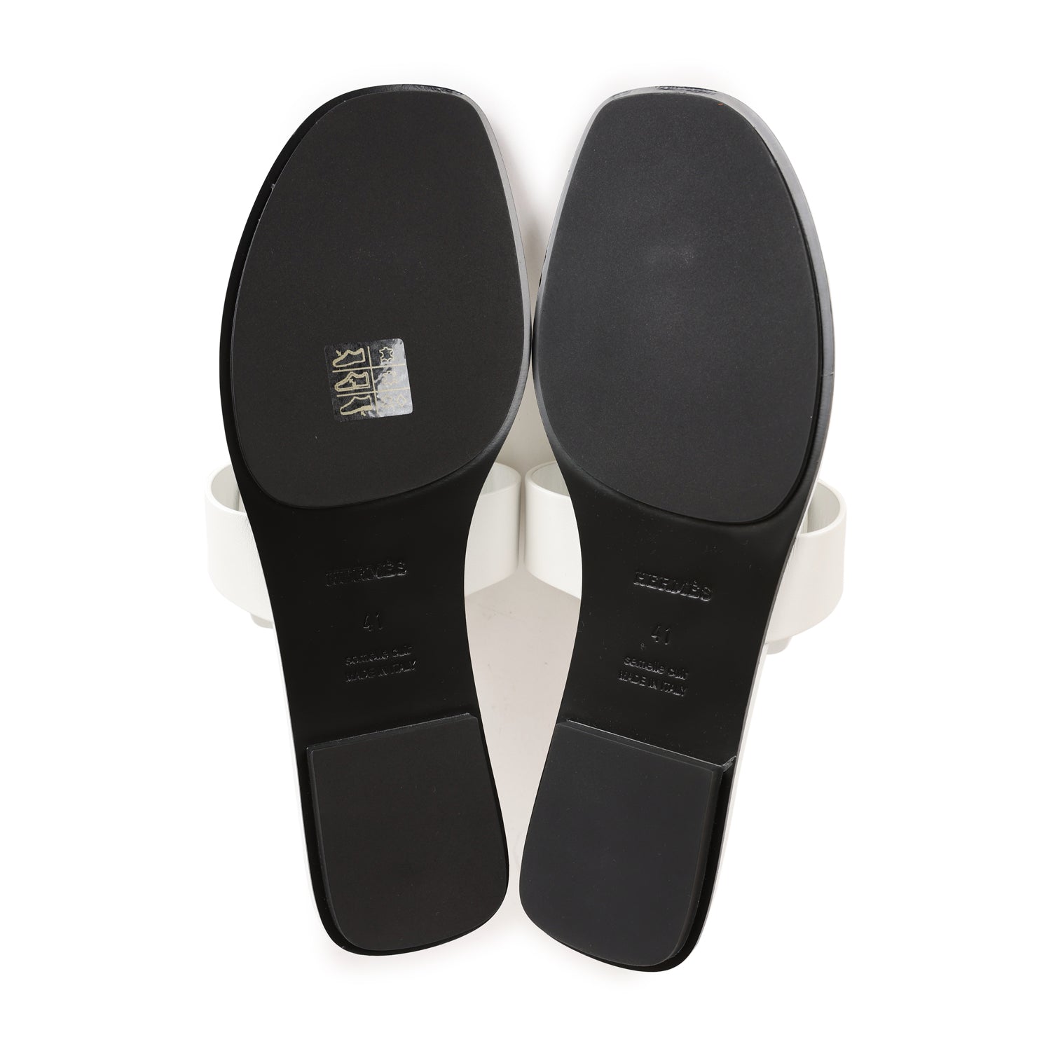 Hermes Galerie Sandals White Calfskin 41 EU
