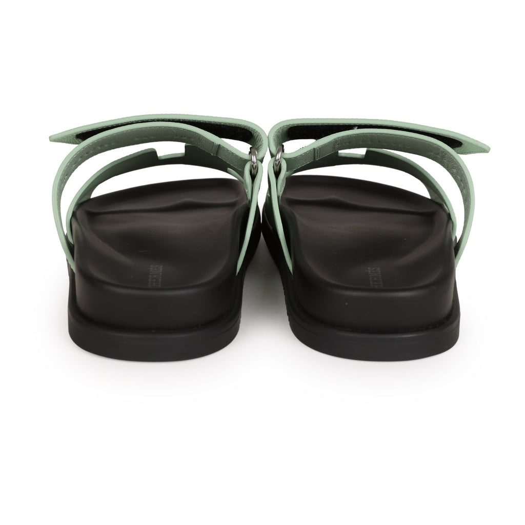 Hermes Chypre Sandals Vert Jade Epsom Palladium Hardware 36.5 EU