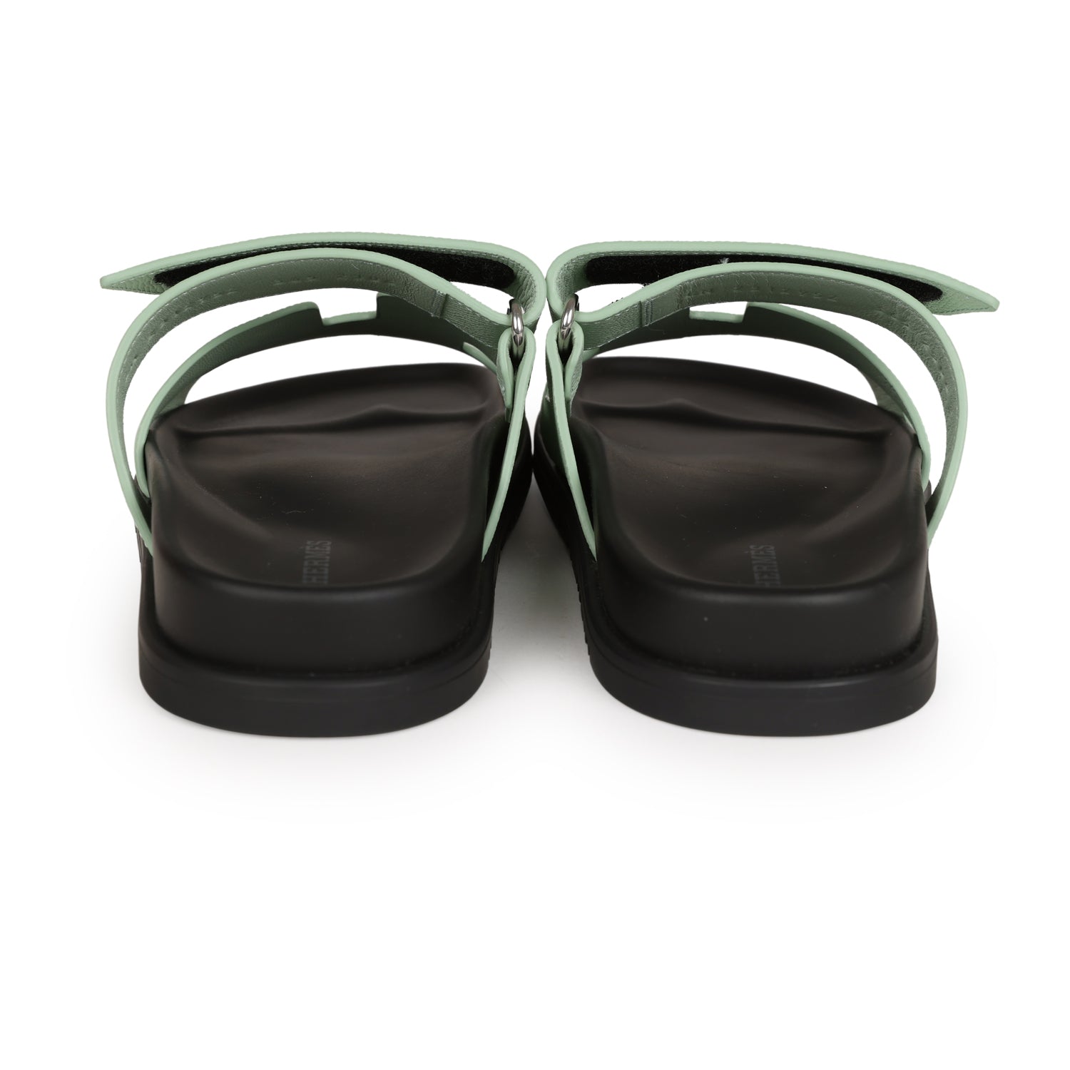 Hermes Chypre Sandals Vert Jade Epsom Palladium Hardware 36.5 EU