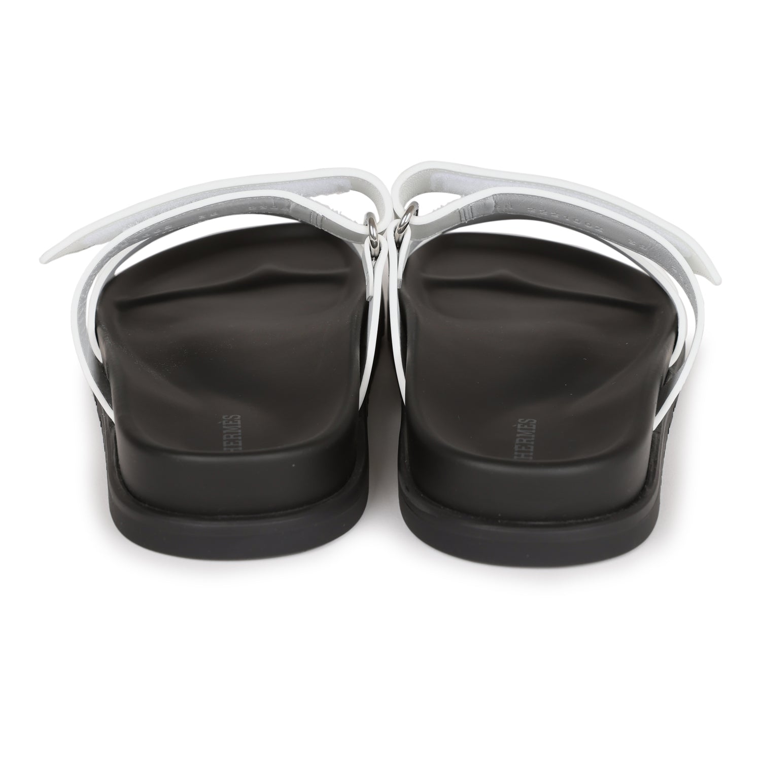 Hermes Chypre Sandals White Calfskin Palladium Hardware 38 EU