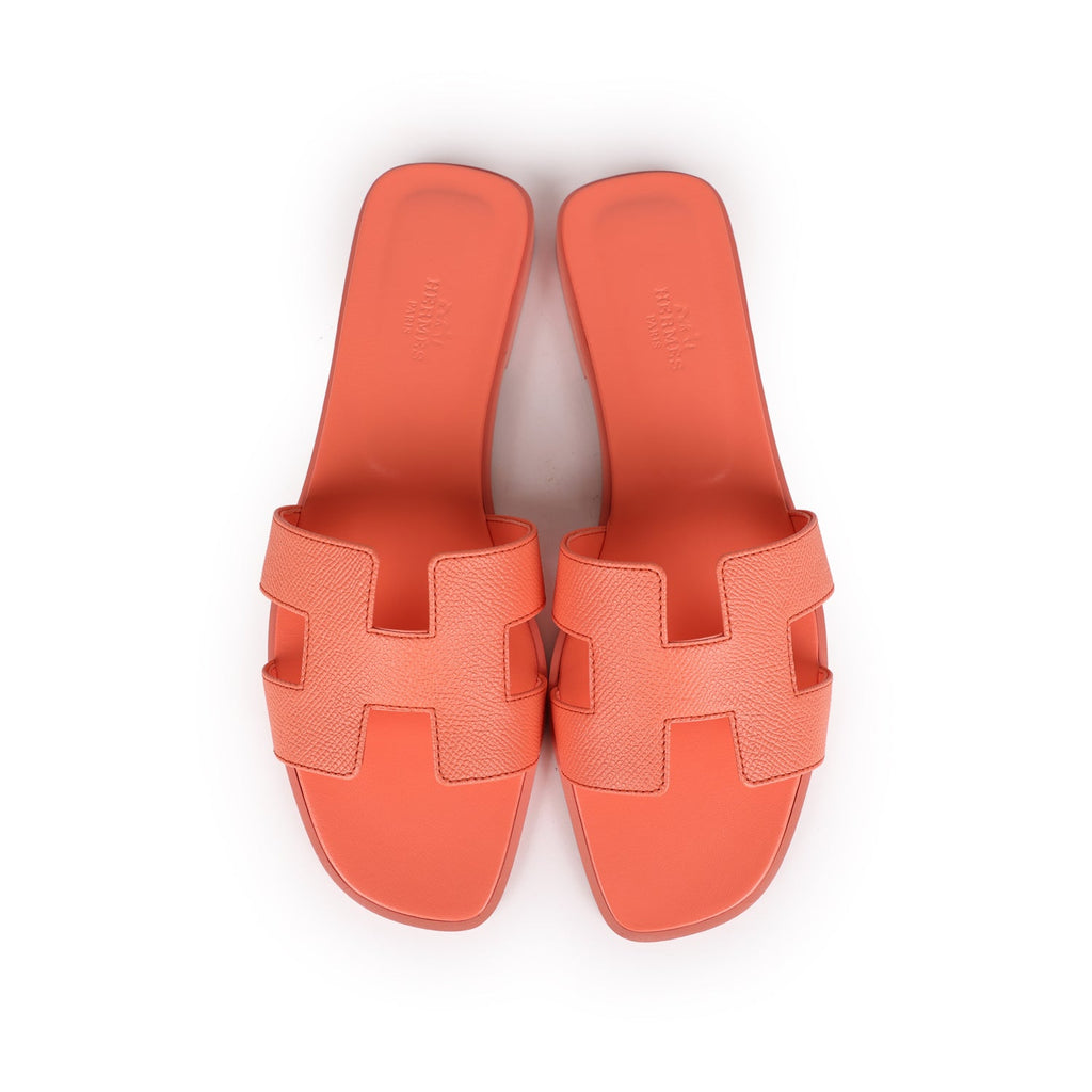 Hermes Oran Sandals Orange Joey Epsom 39.5 EU