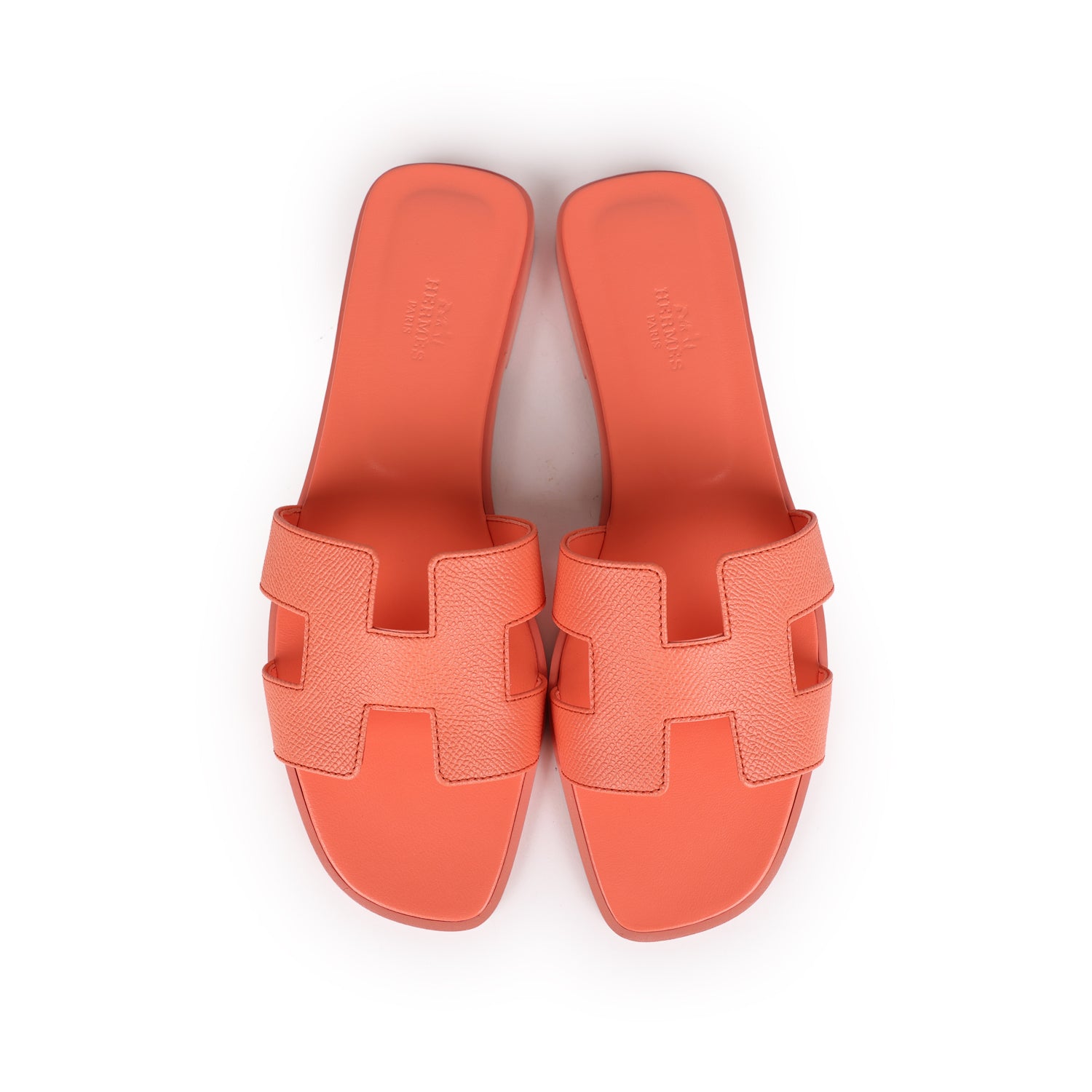 Hermes Oran Sandals Orange Joey Epsom 39.5 EU
