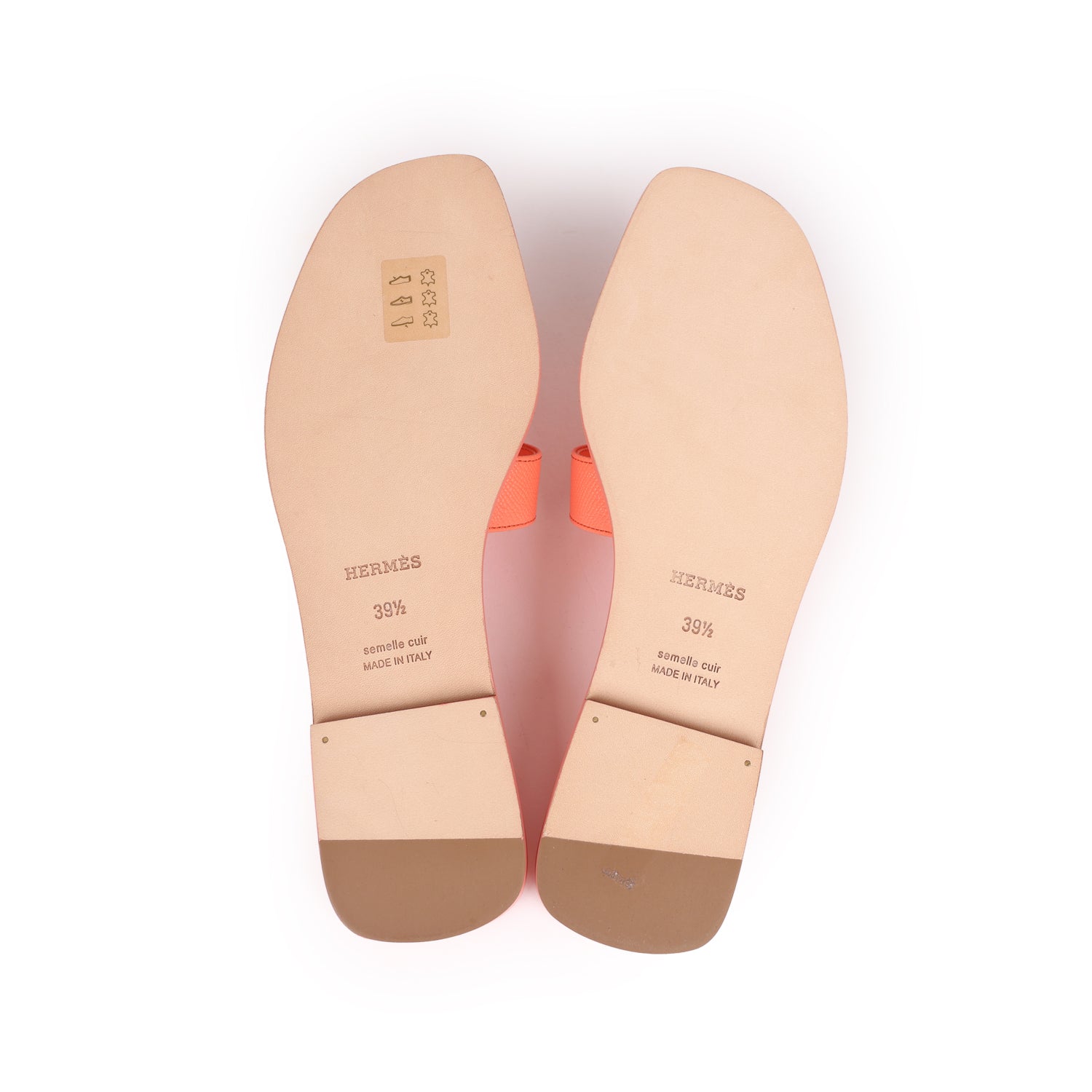 Hermes Oran Sandals Orange Joey Epsom 39.5 EU