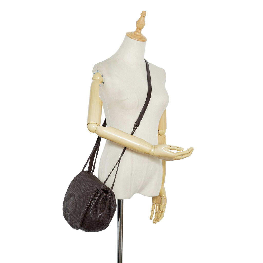 Bottega Veneta Intrecciato Crossbody Bag Brown
