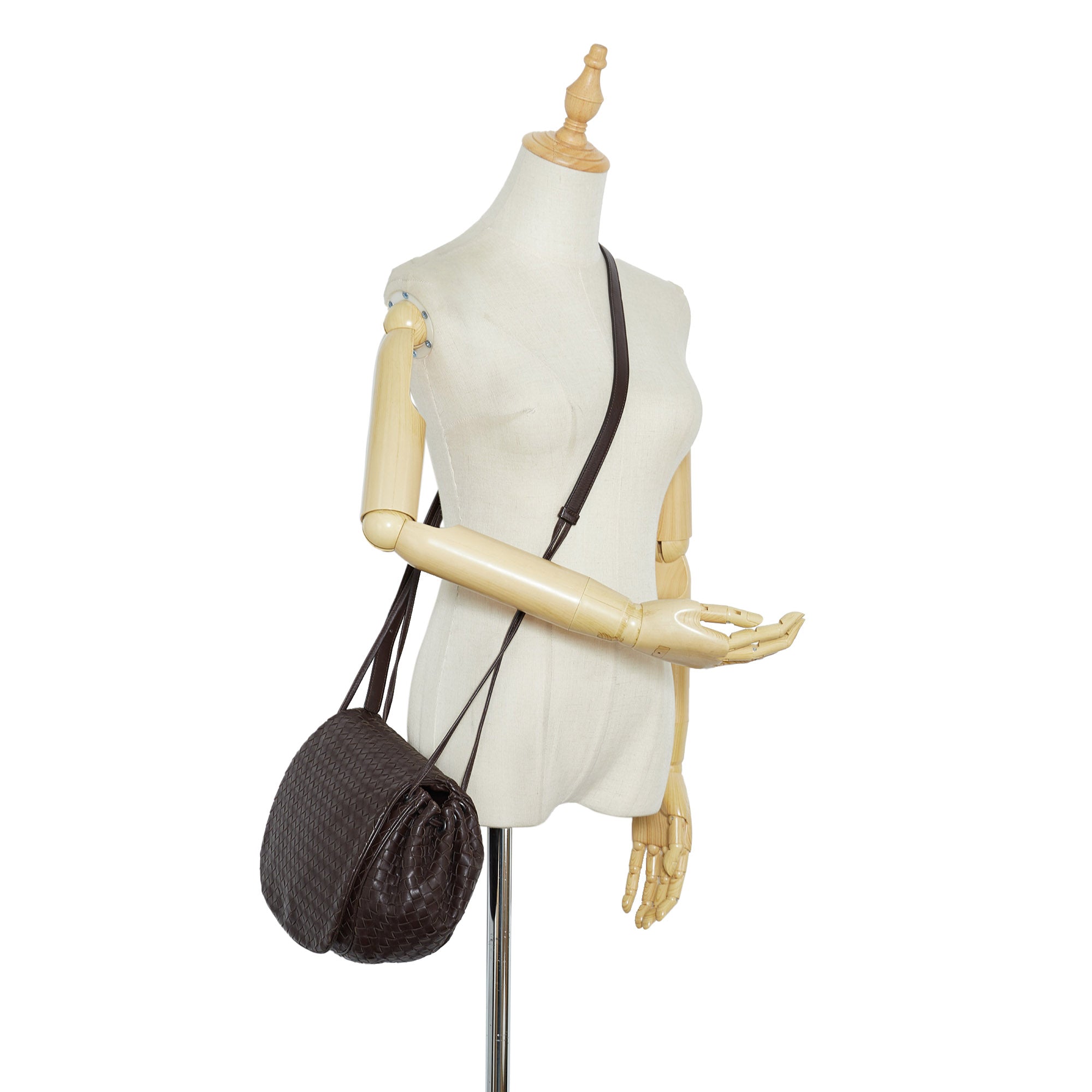 Bottega Veneta Intrecciato Crossbody Bag Brown