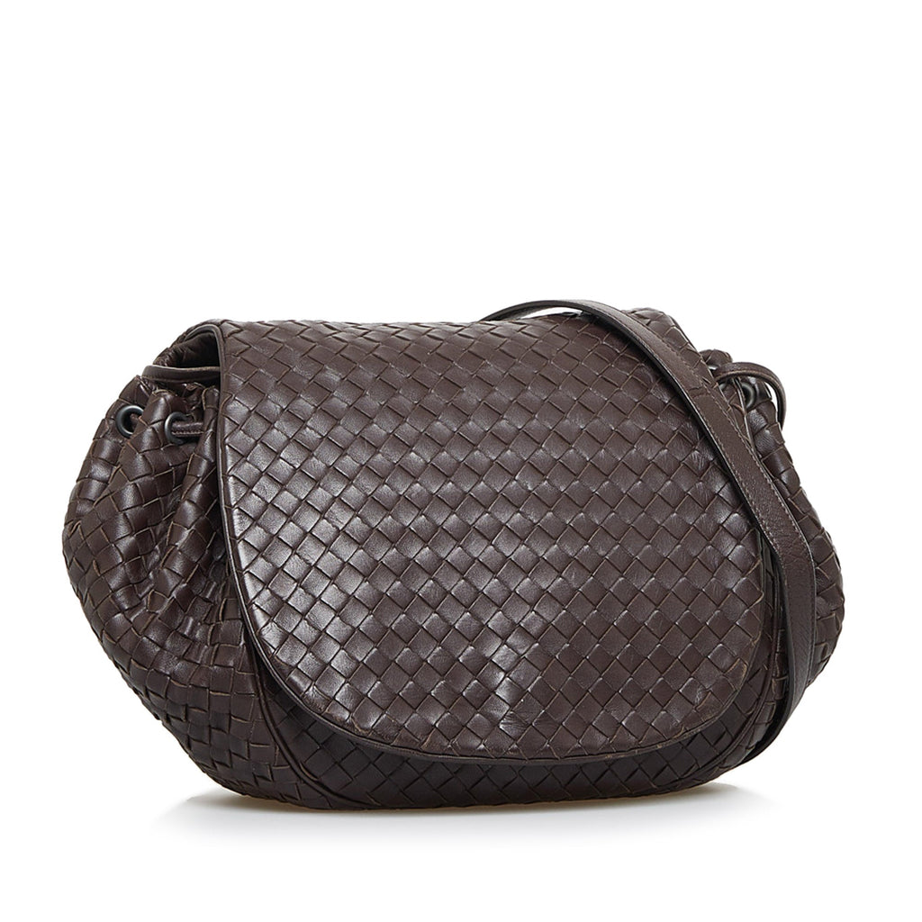 Bottega Veneta Intrecciato Crossbody Bag Brown