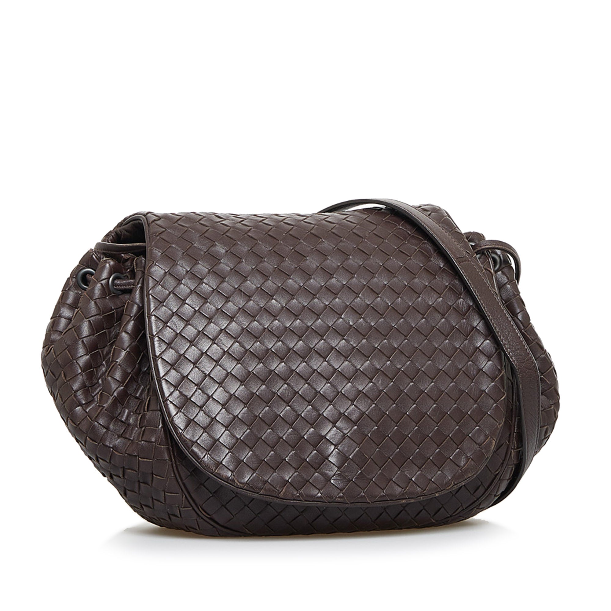 Bottega Veneta Intrecciato Crossbody Bag Brown