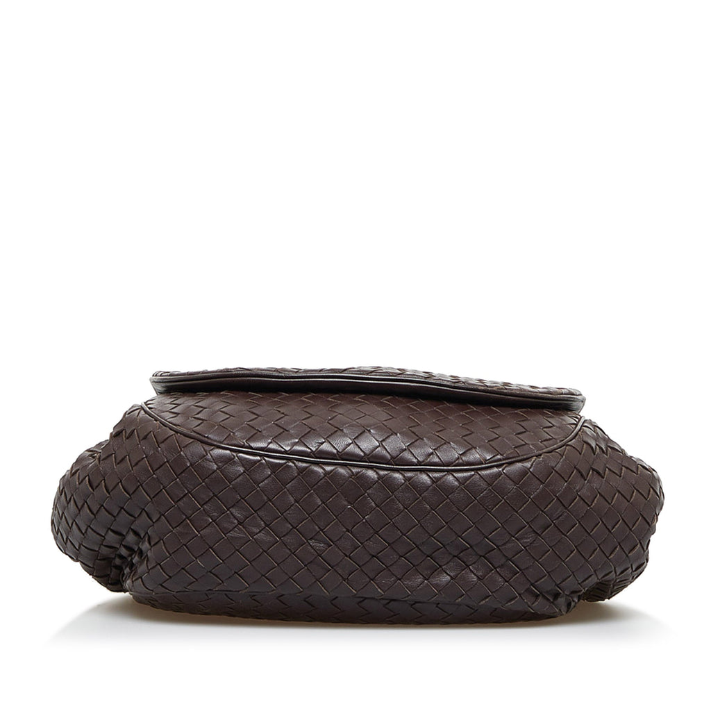 Bottega Veneta Intrecciato Crossbody Bag Brown