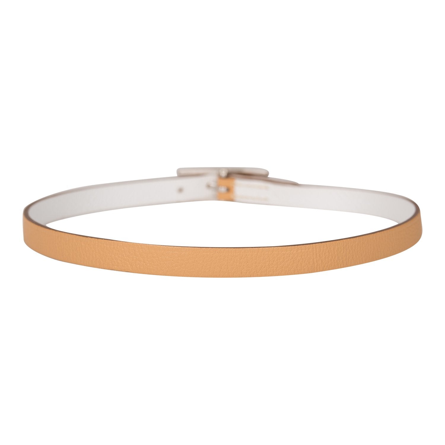 Hermes Beige/White Leather Behapi Double Tour Bracelet Small (Preloved - Mint)