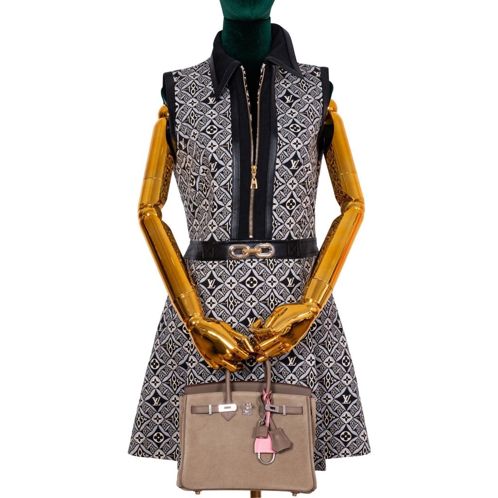 Hermès Birkin 25 Gris Caillou & Etoupe Grizzly and Swift Palladium Hardware