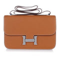 Hermes Constance Elan Leather Shoulder Bag in Epsom Leather-Brown