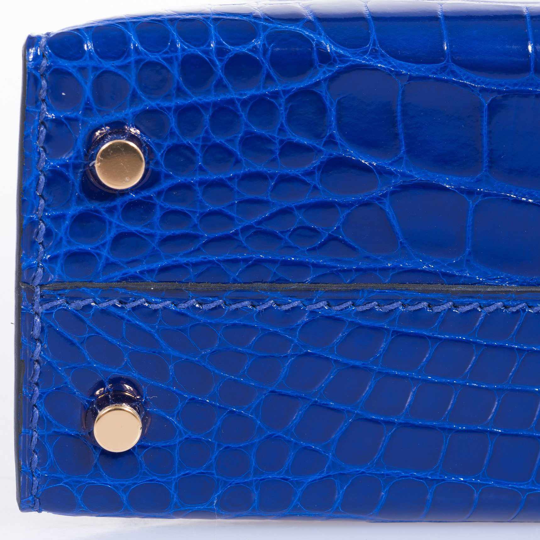 Hermès Kelly 20 Mini II Sellier Blue Electric Alligator Gold Hardware