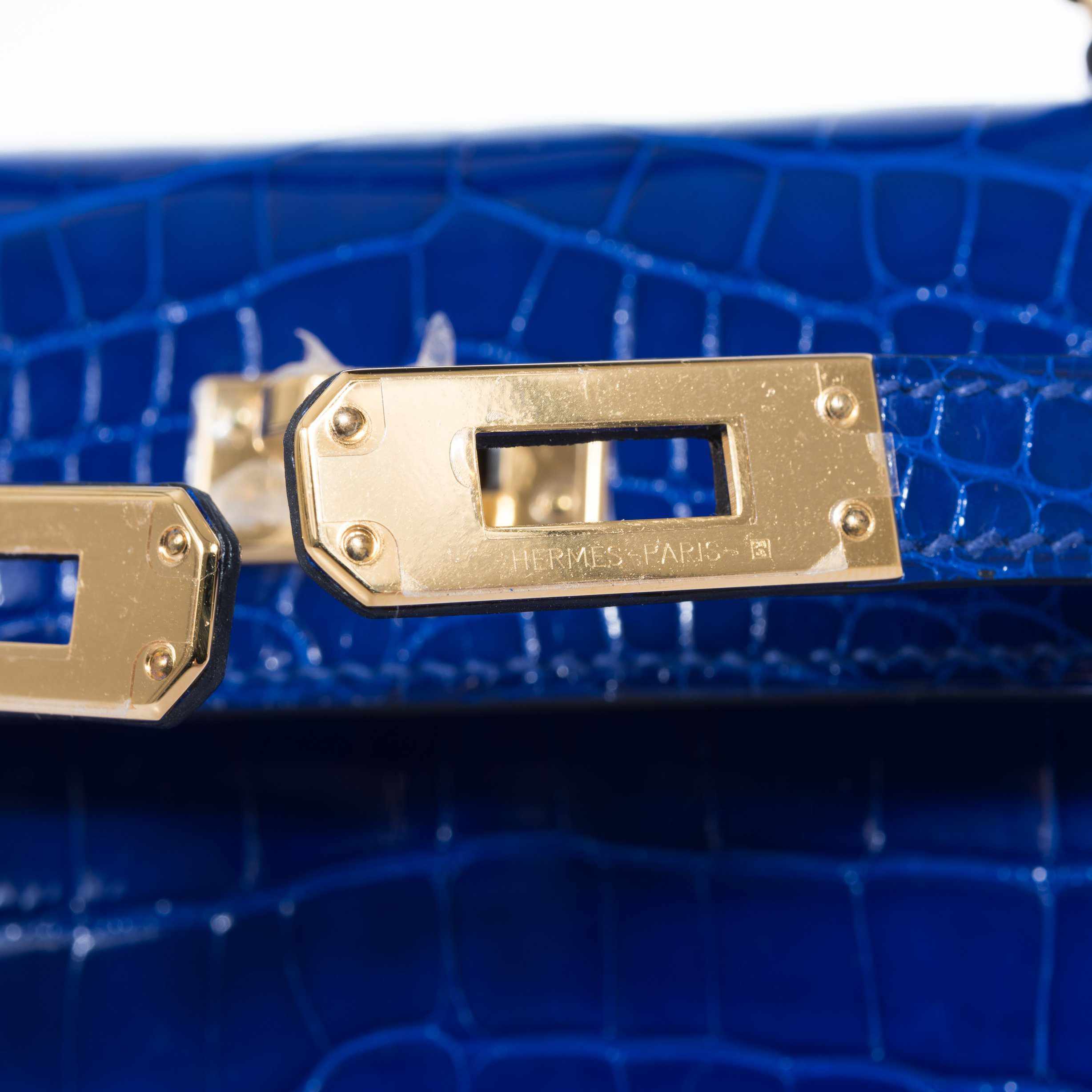 Hermès Kelly 20 Mini II Sellier Blue Electric Alligator Gold Hardware