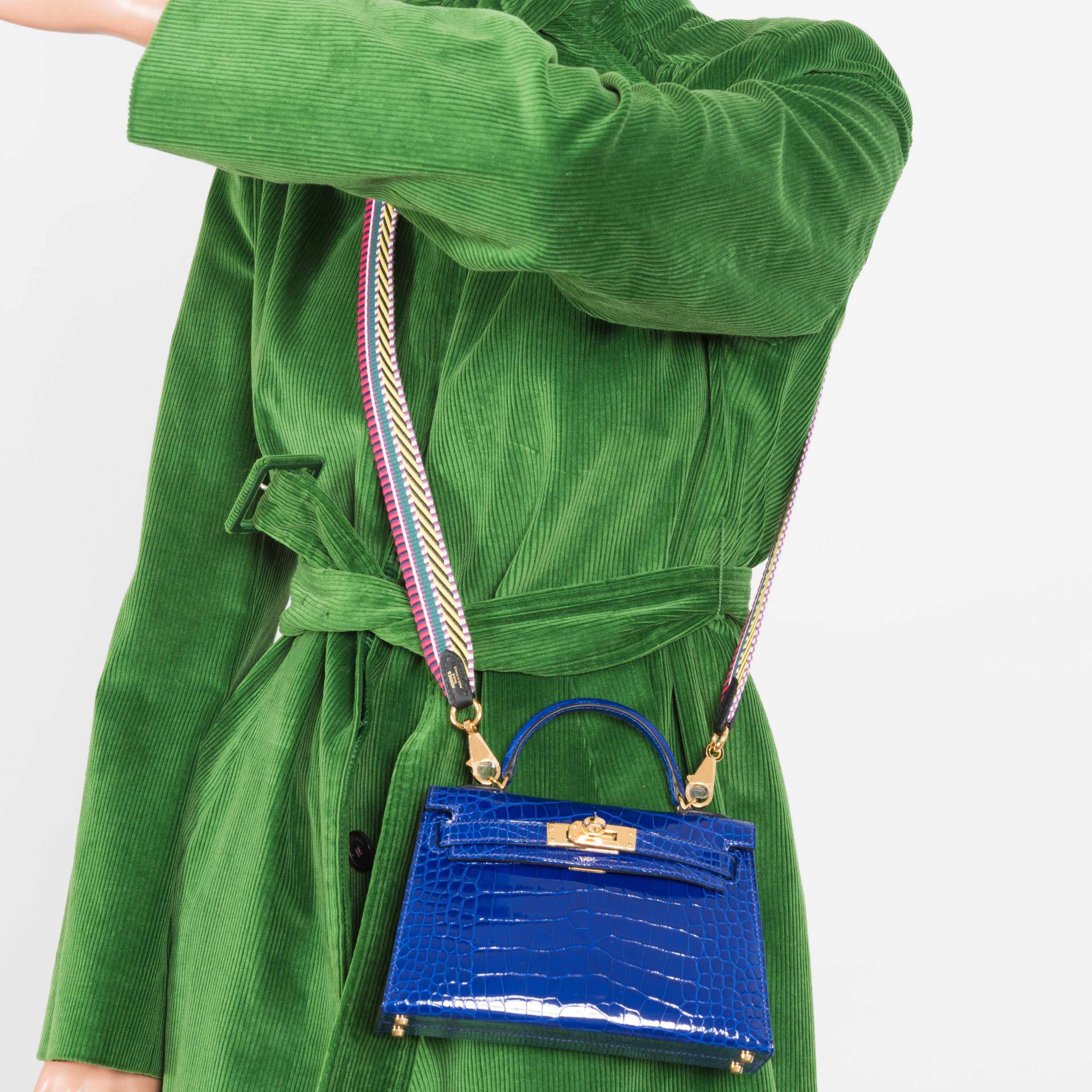 Hermès Kelly 20 Mini II Sellier Blue Electric Alligator Gold Hardware