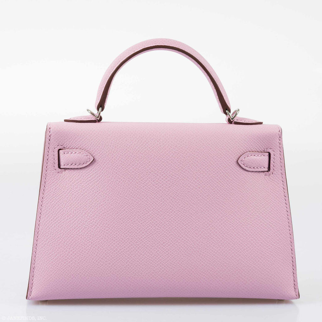 Hermès Kelly 20 Mini II Sellier Mauve Sylvestre Epsom Palladium Hardware