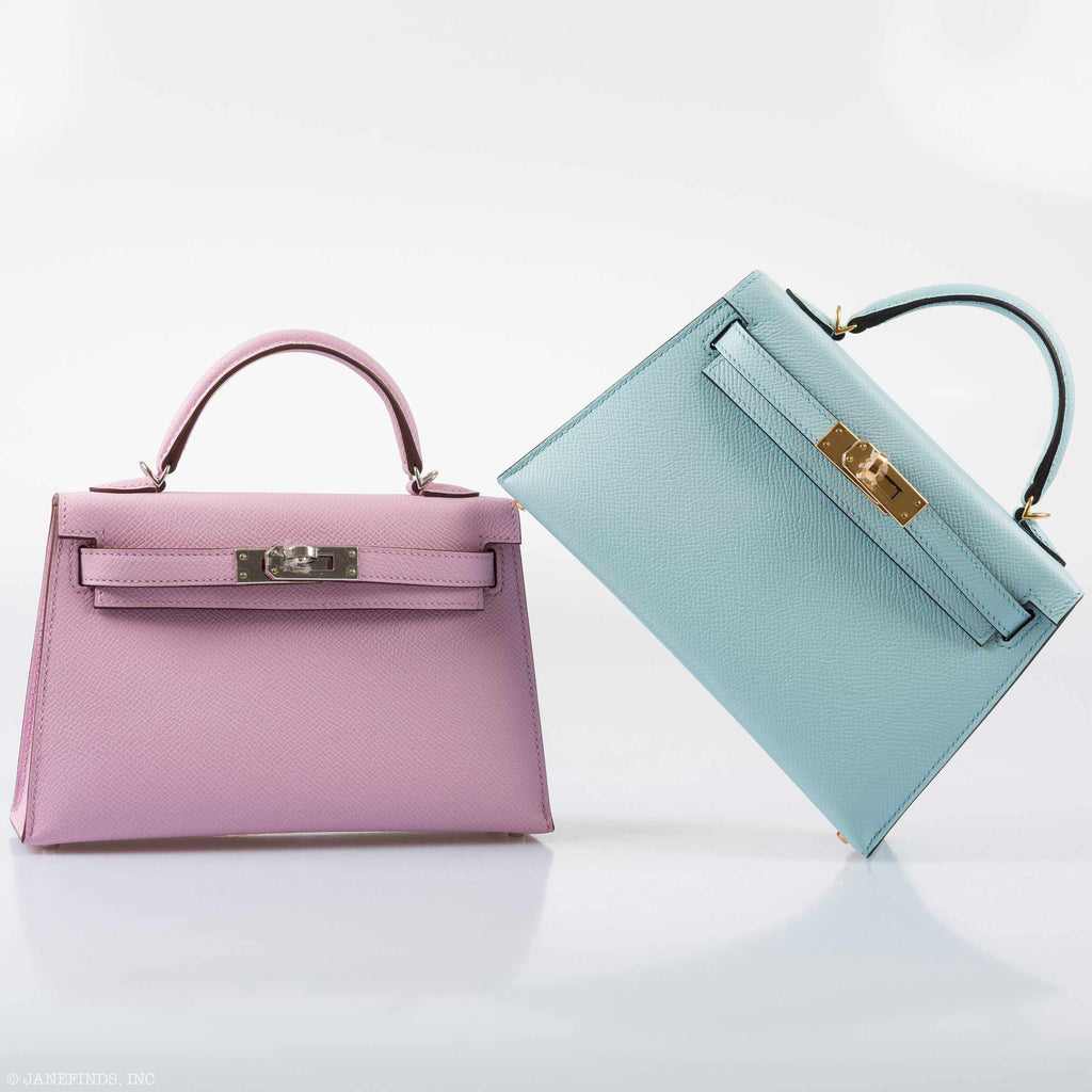 Hermès Kelly 20 Mini II Sellier Mauve Sylvestre Epsom Palladium Hardware
