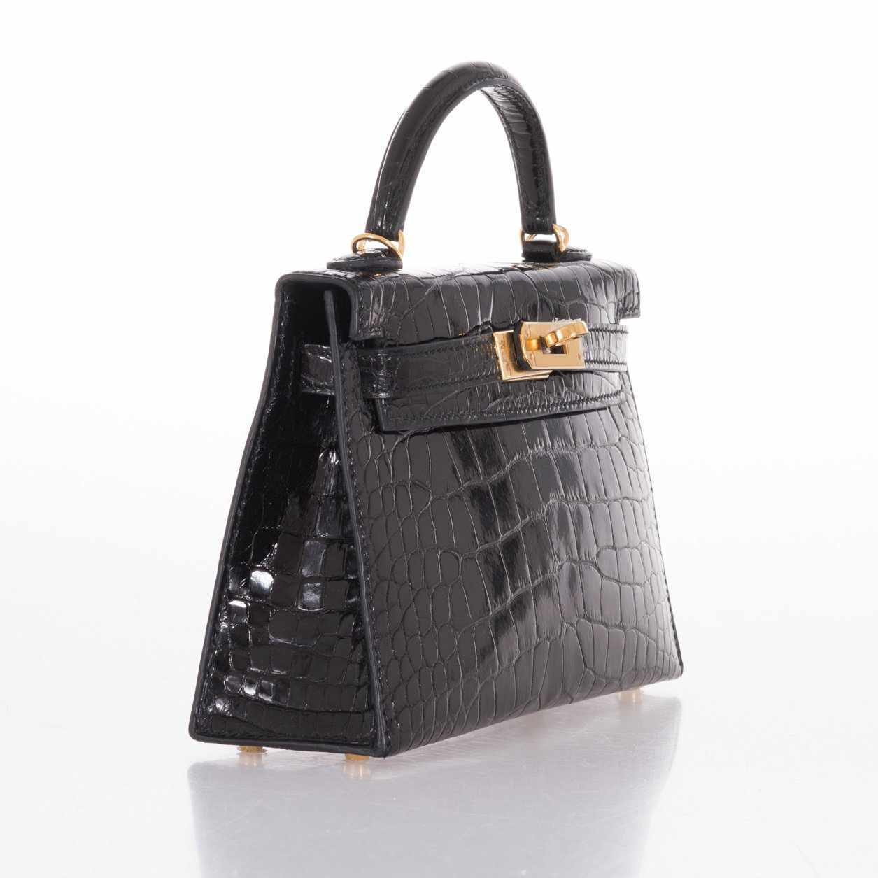 Hermès Kelly 20 Mini Sellier Black Alligator Gold Hardware