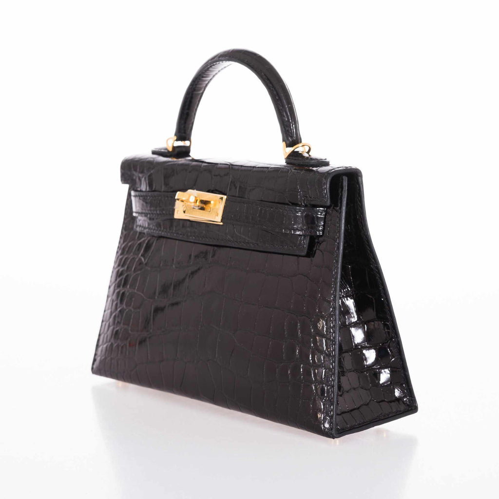 Hermès Kelly 20 Mini Sellier Black Alligator Gold Hardware