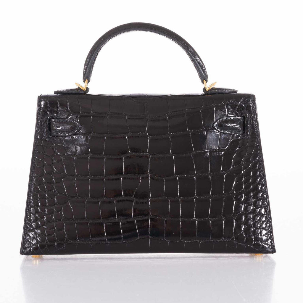 Hermès Kelly 20 Mini Sellier Black Alligator Gold Hardware