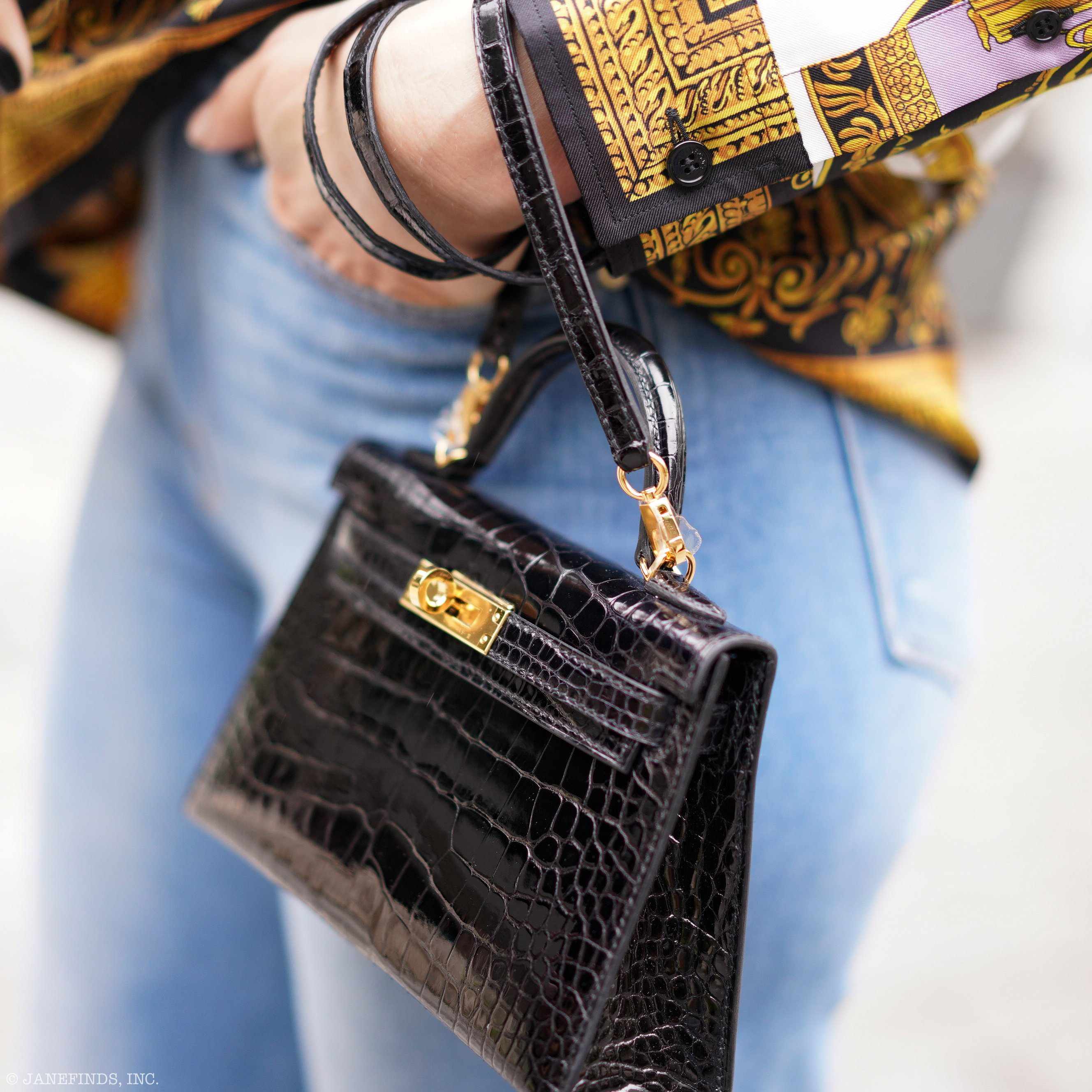 Hermès Kelly 20 Mini Sellier Black Alligator Gold Hardware