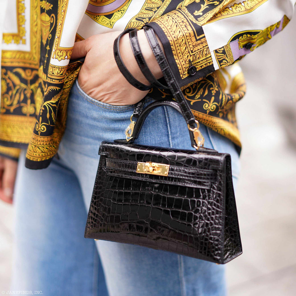 Hermès Kelly 20 Mini Sellier Black Alligator Gold Hardware