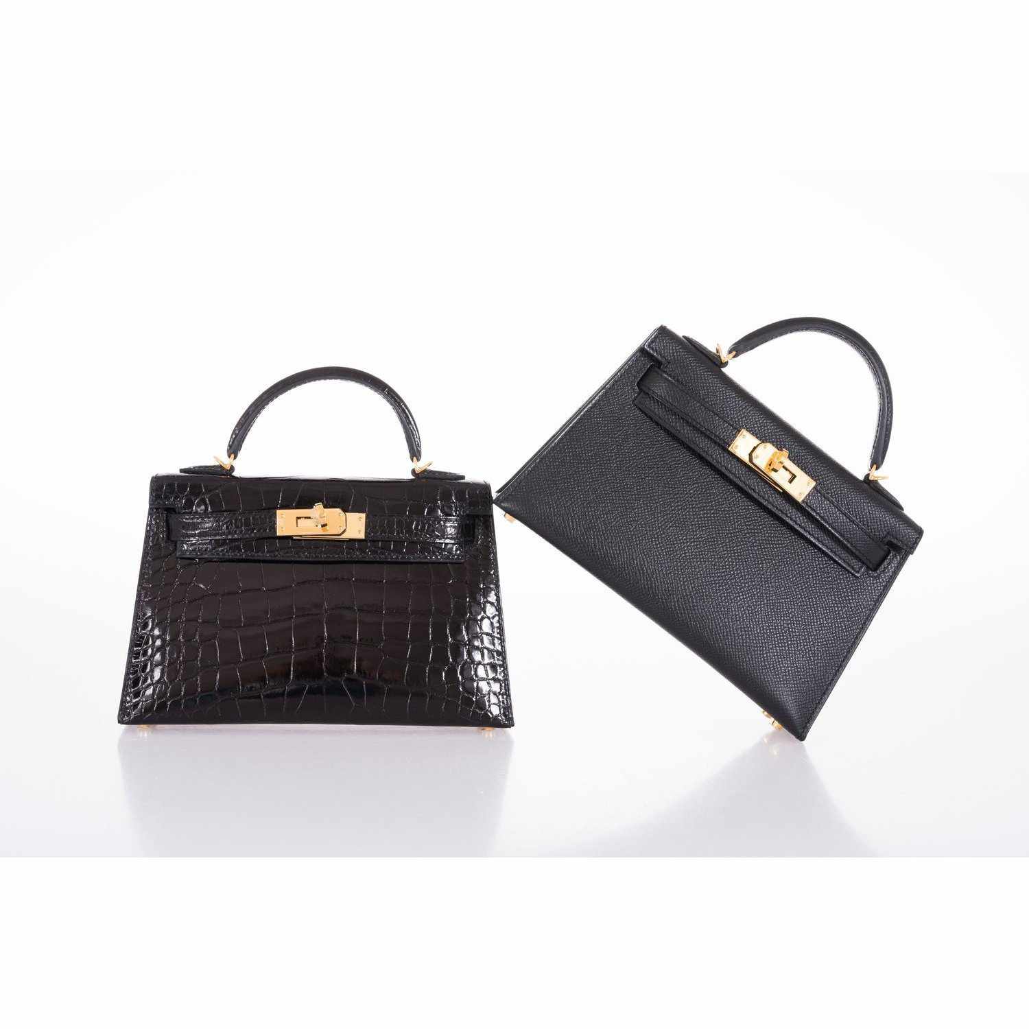 Hermès Kelly 20 Mini Sellier Black Alligator Gold Hardware