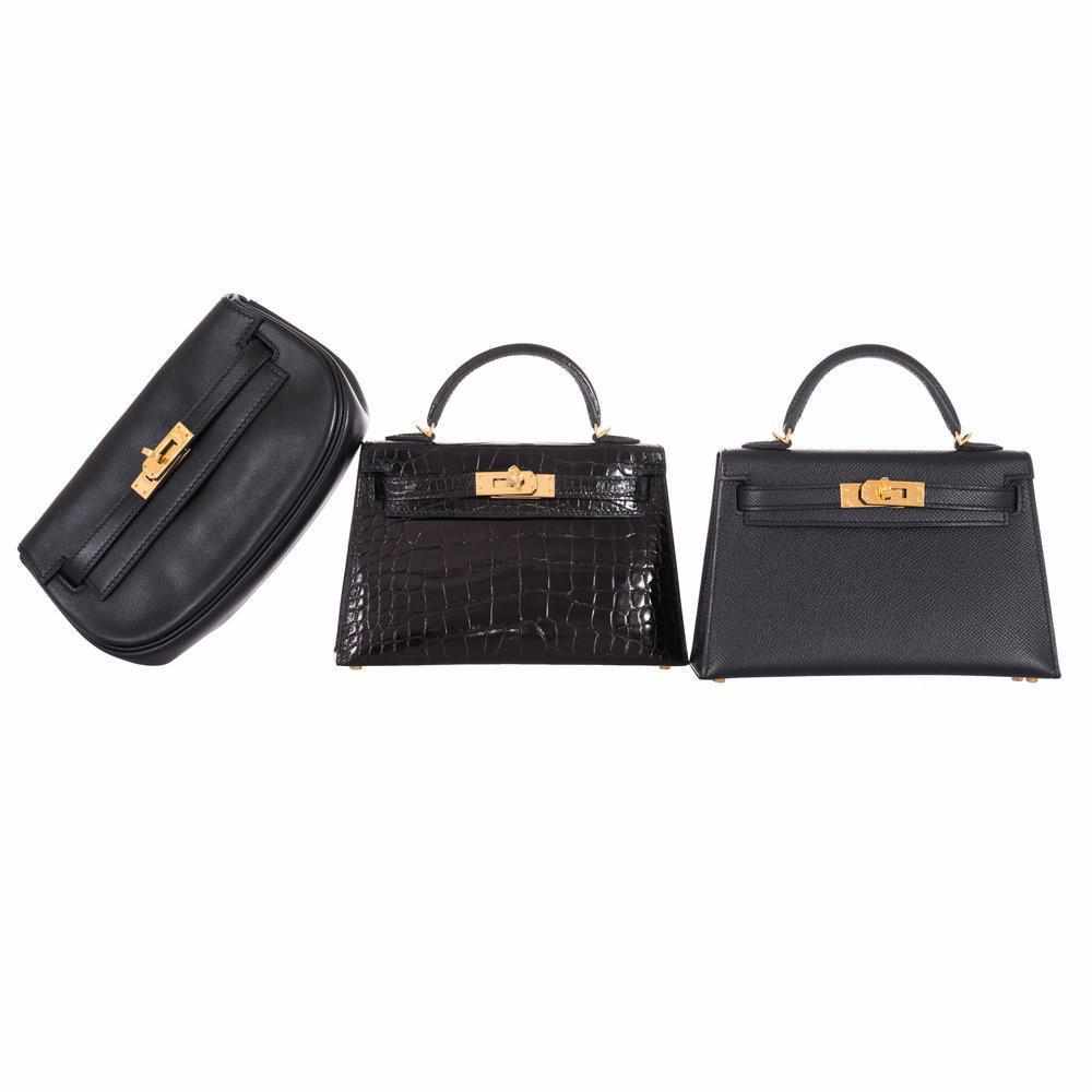 Hermès Kelly 20 Mini Sellier Black Alligator Gold Hardware