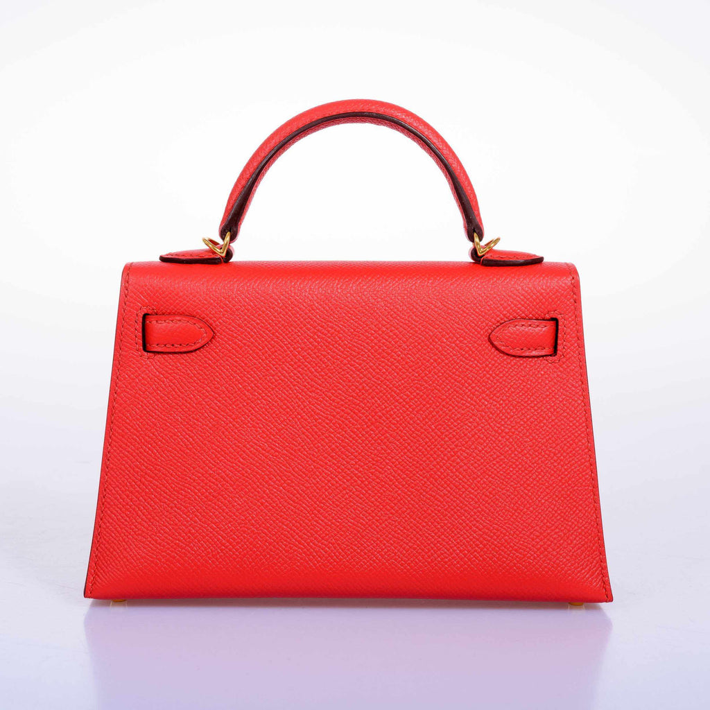 Hermès Kelly 20 Sellier Rouge Tomate Epsom Gold Hardware